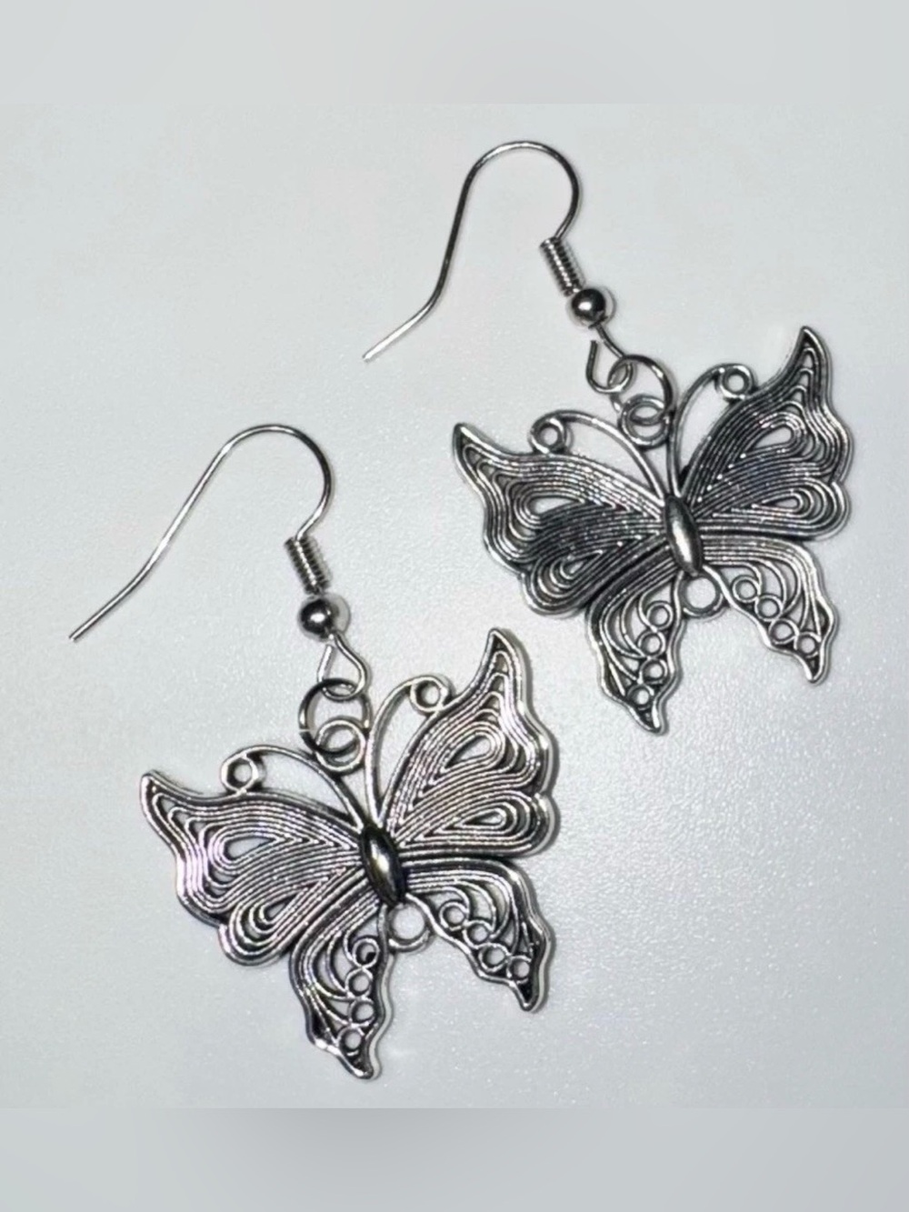 Butterfly Wildlife Charm Nickel Free Handmade Dangle/Fishhook Earrings